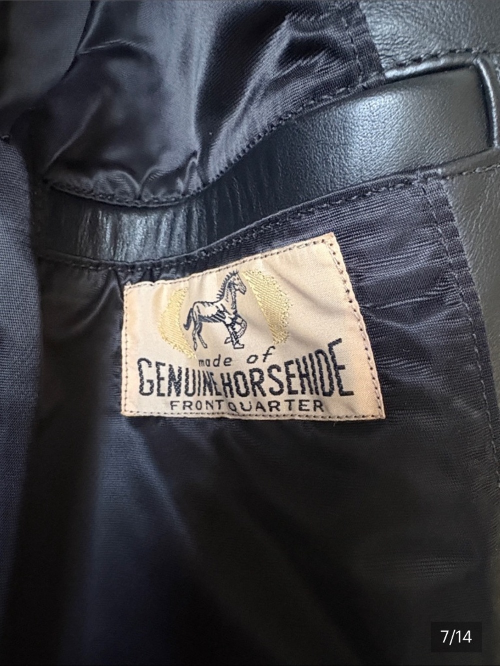LOST WORLDS HORSEHIDE BLACK LEATHER WITH WIDE LAPELS SIZE : 40 - Picture 9 of 15